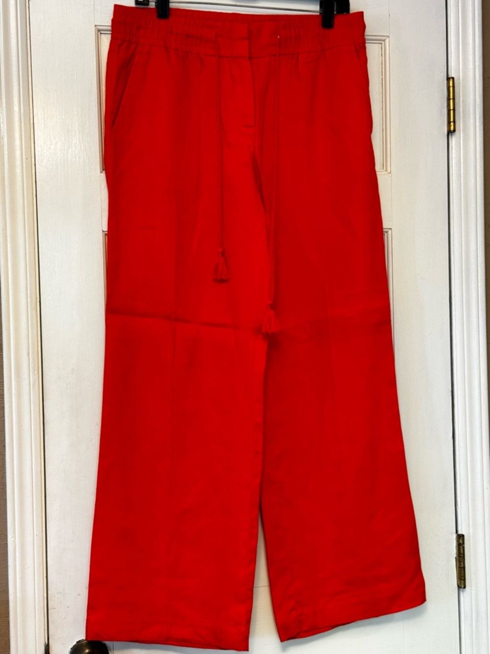LOFT Wide-Leg Linen Pants in Bright Orange